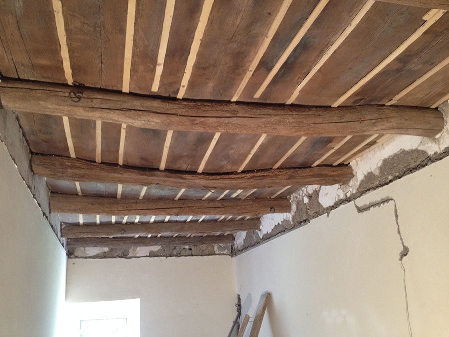 Sabbiatura soffito in legno